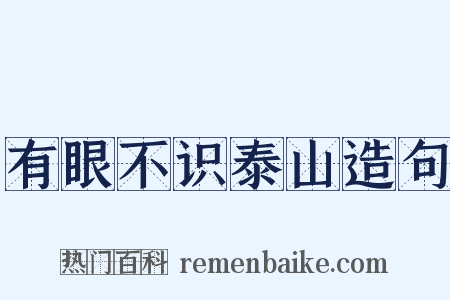 有眼不识泰山造句是什么意思的图片